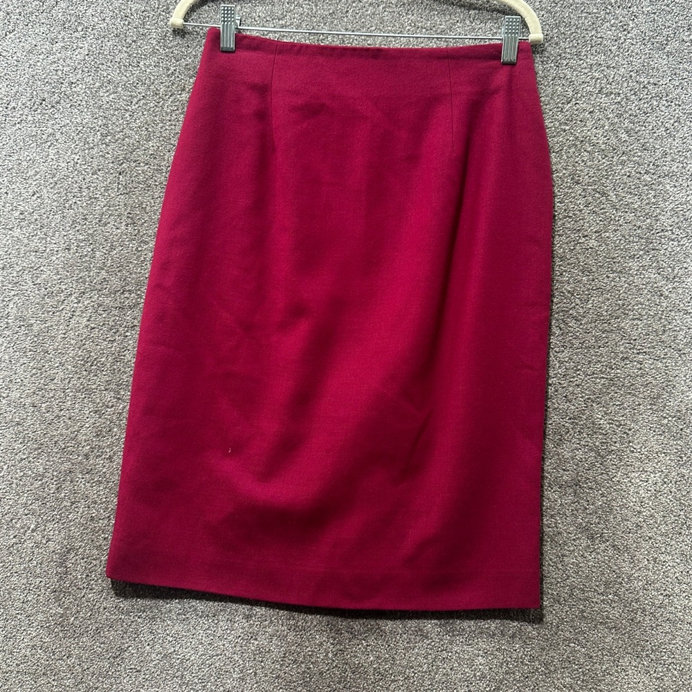 Evan Picone Vintage Wool Pencil Skirt Red Made in USA ILGWU Size 10 Academia